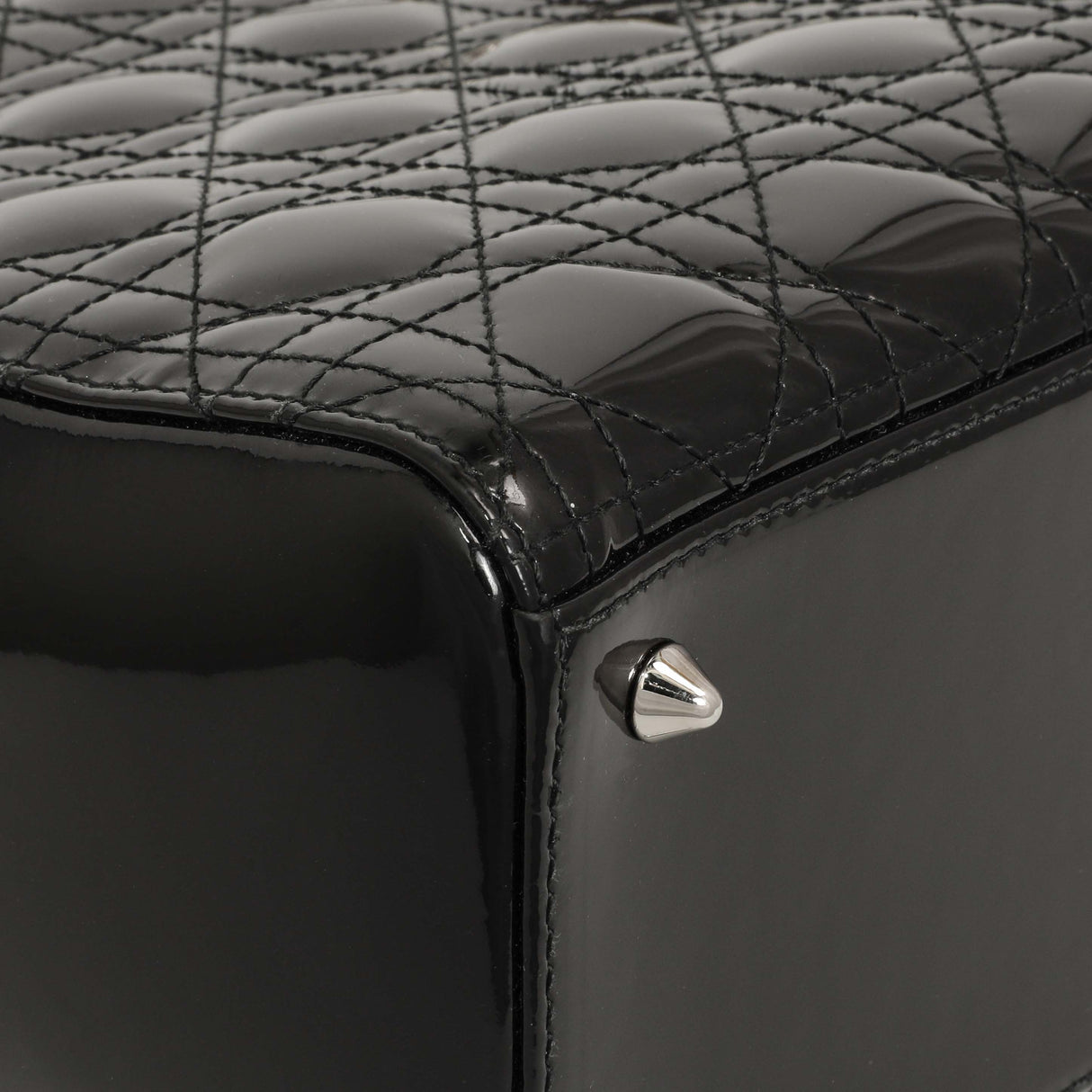 Christian Dior Black Patent Cannage Medium Lady Dior Handbags Christian Dior