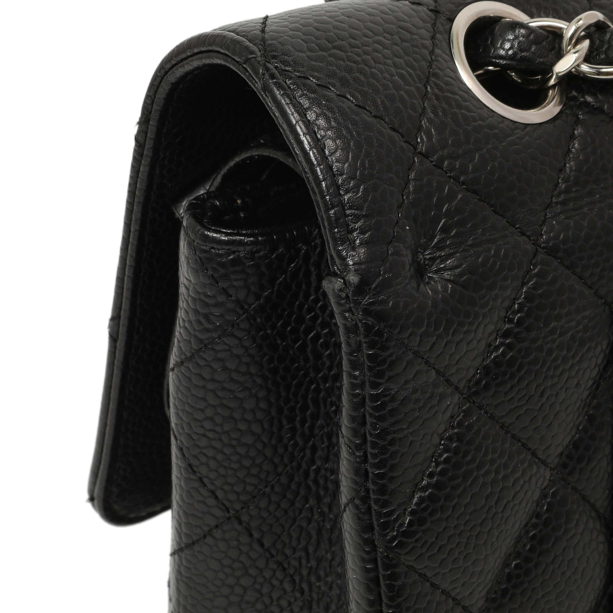 Chanel Black Quilted Caviar Medium Classic Double Flap Handbags Chanel