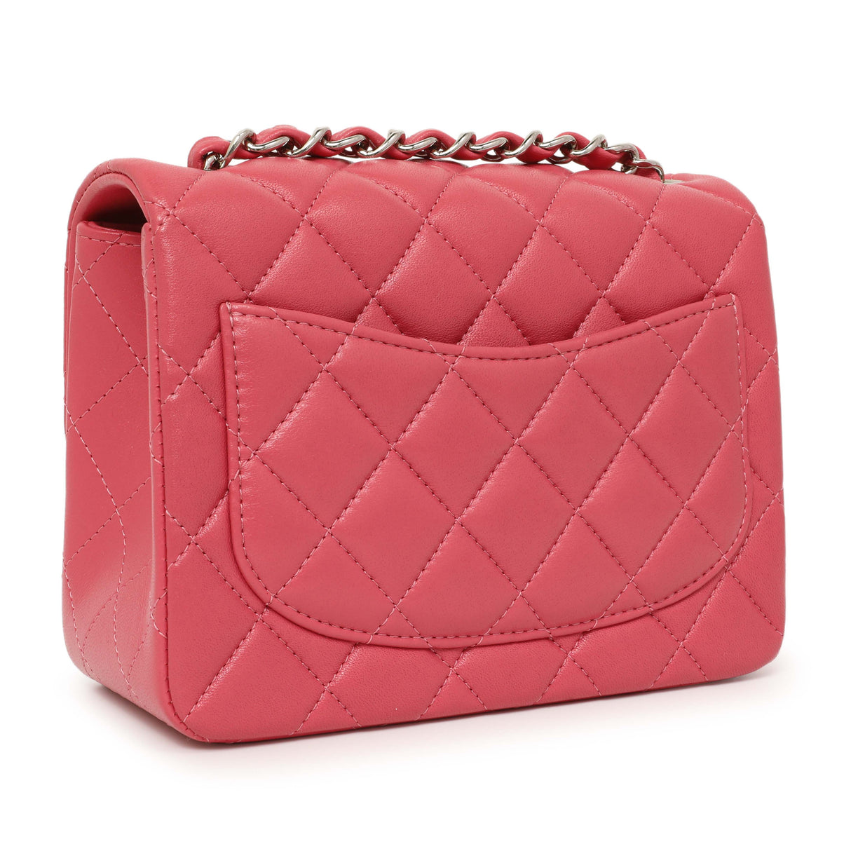 Chanel Pink Quilted Lambskin Mini Square Flap Handbags Chanel