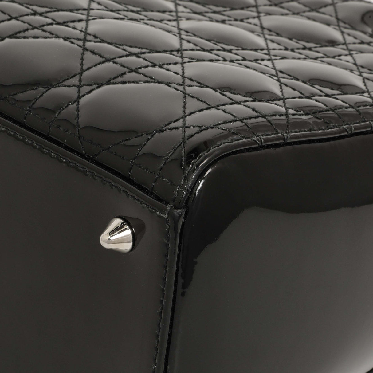 Christian Dior Black Patent Cannage Medium Lady Dior Handbags Christian Dior