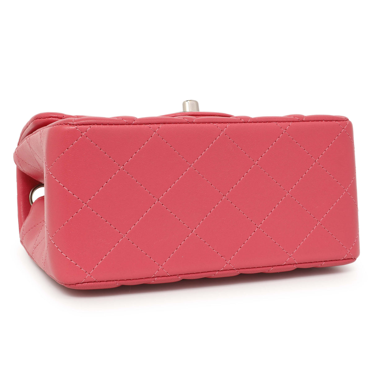 Chanel Pink Quilted Lambskin Mini Square Flap Handbags Chanel