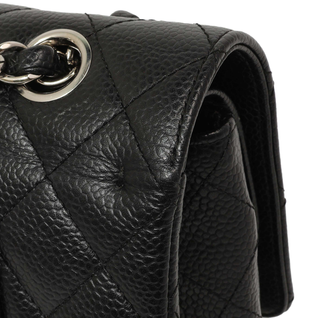 Chanel Black Quilted Caviar Medium Classic Double Flap Handbags Chanel