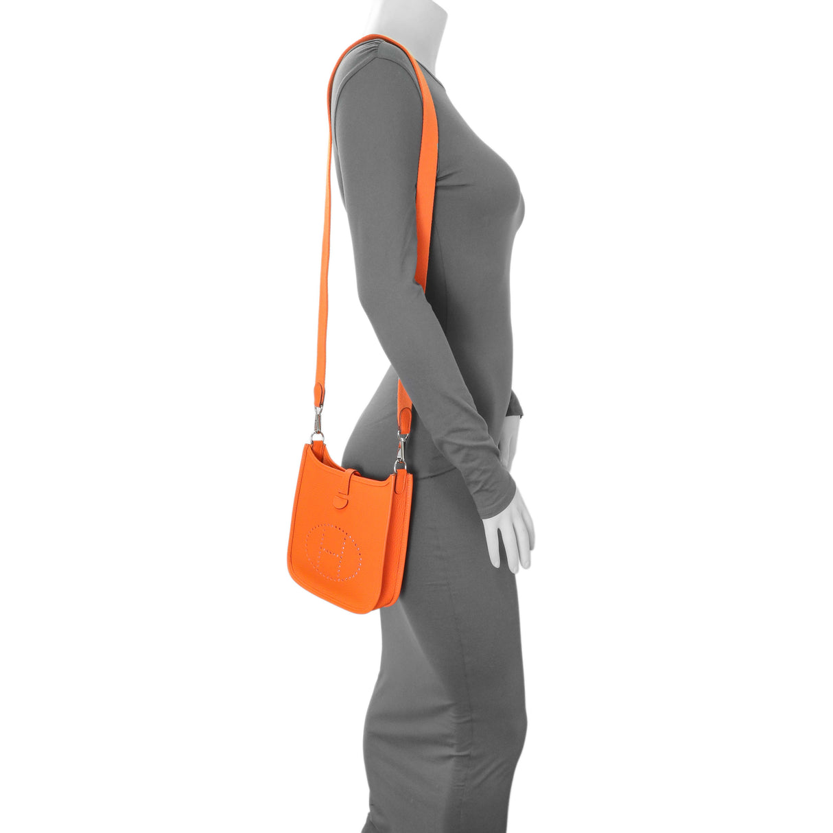 Hermes Orange Clemence Evelyne TPM Handbags Hermes