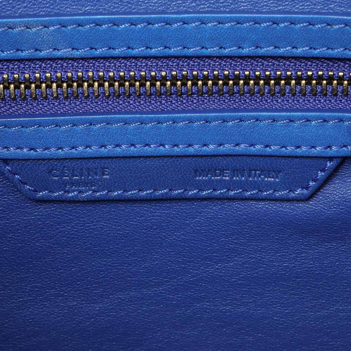 Celine Blue Smooth Calfskin Mini Luggage Tote Handbags Celine