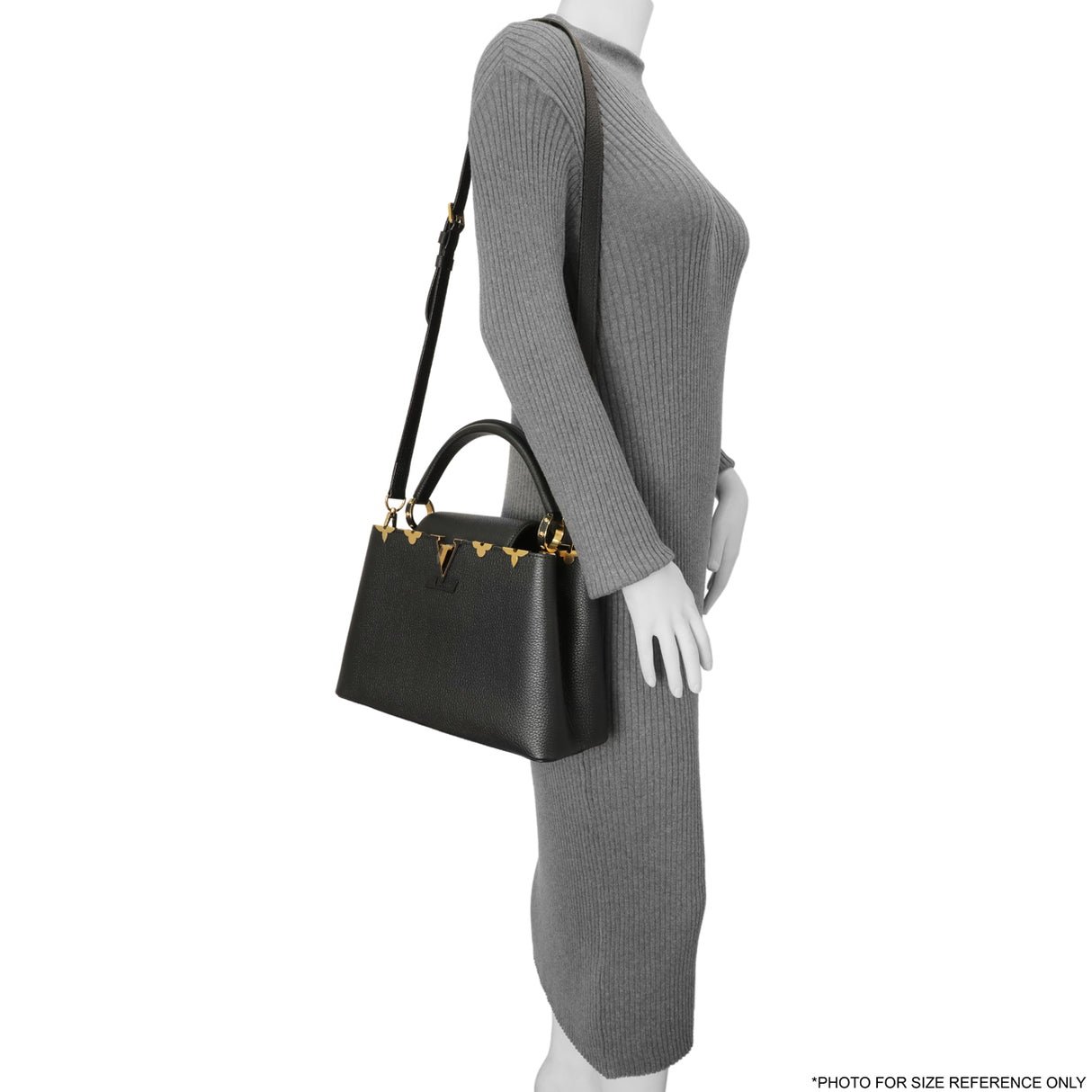 Louis Vuitton Black Taurillon Flower Crown Capucines PM Handbags Louis Vuitton