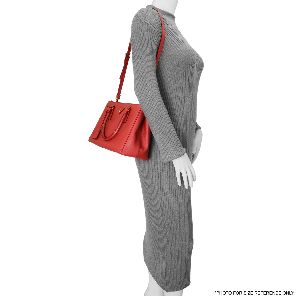 Prada Red Saffiano Small Galleria Double Zip Tote Handbags Prada