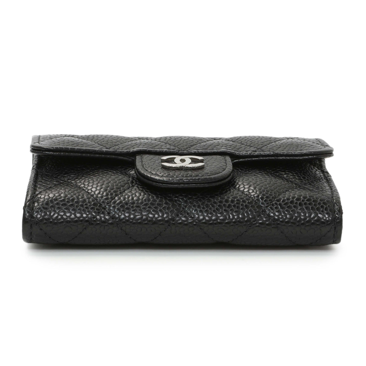Chanel Black Quilted Caviar Flap Card Holder Accessories Chanel