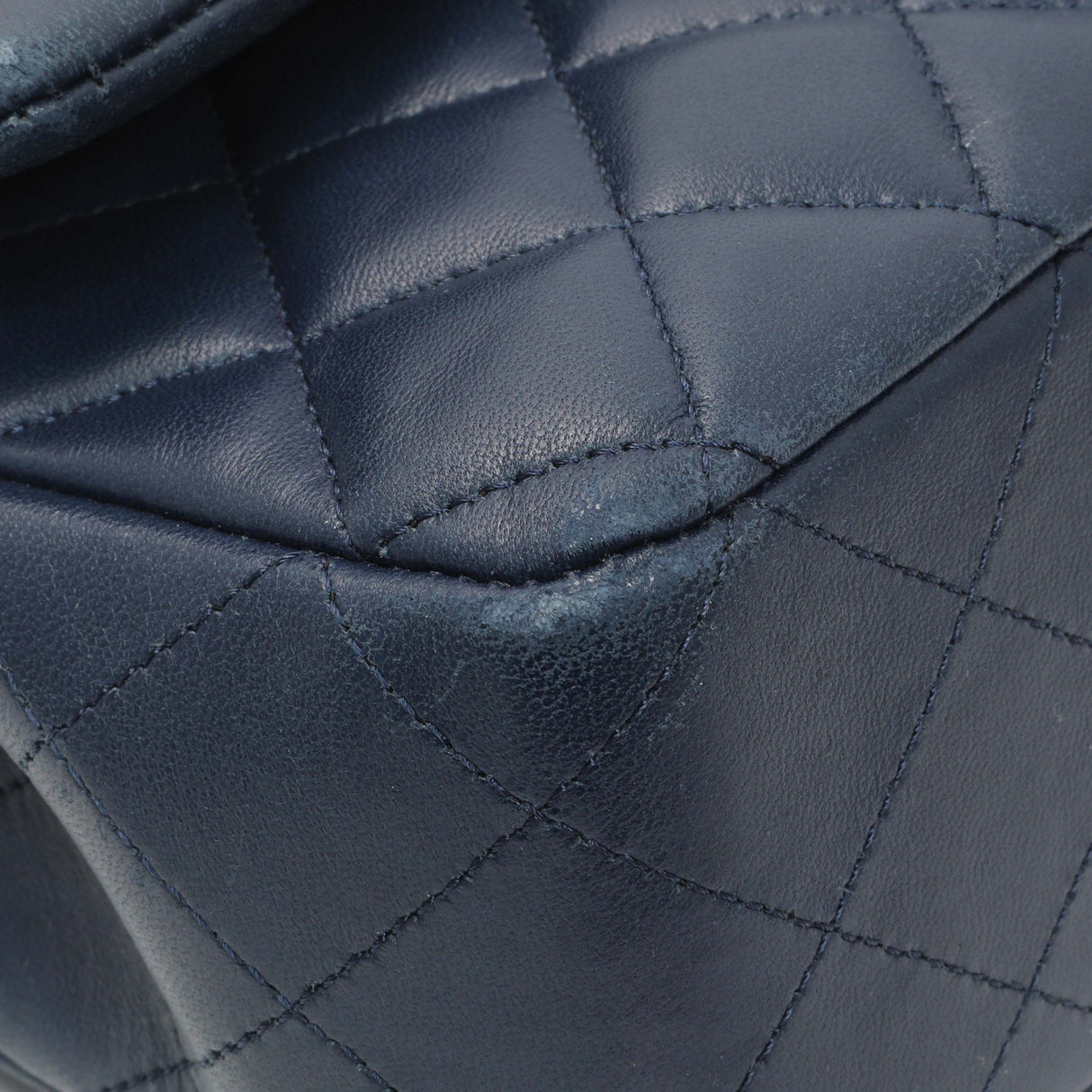 Chanel Blue Quilted Lambskin Medium Classic Double Flap Handbags Chanel