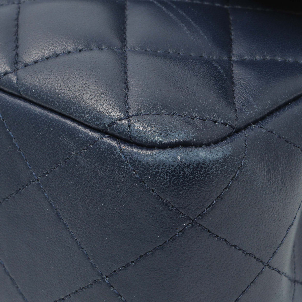 Chanel Blue Quilted Lambskin Medium Classic Double Flap Handbags Chanel