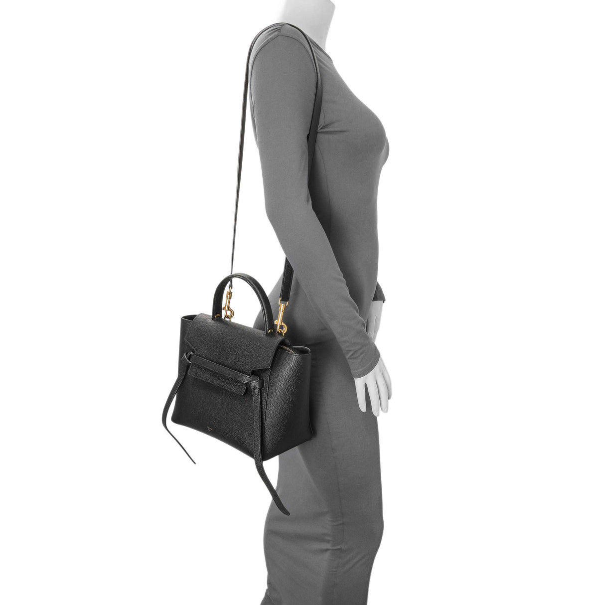 Celine Black Grained Calfskin Micro Belt Bag Handbags Celine