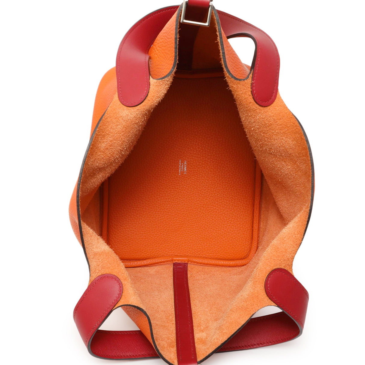 Hermes Orange Rouge Bicolor Clemence Picotin 22 Handbags Hermes