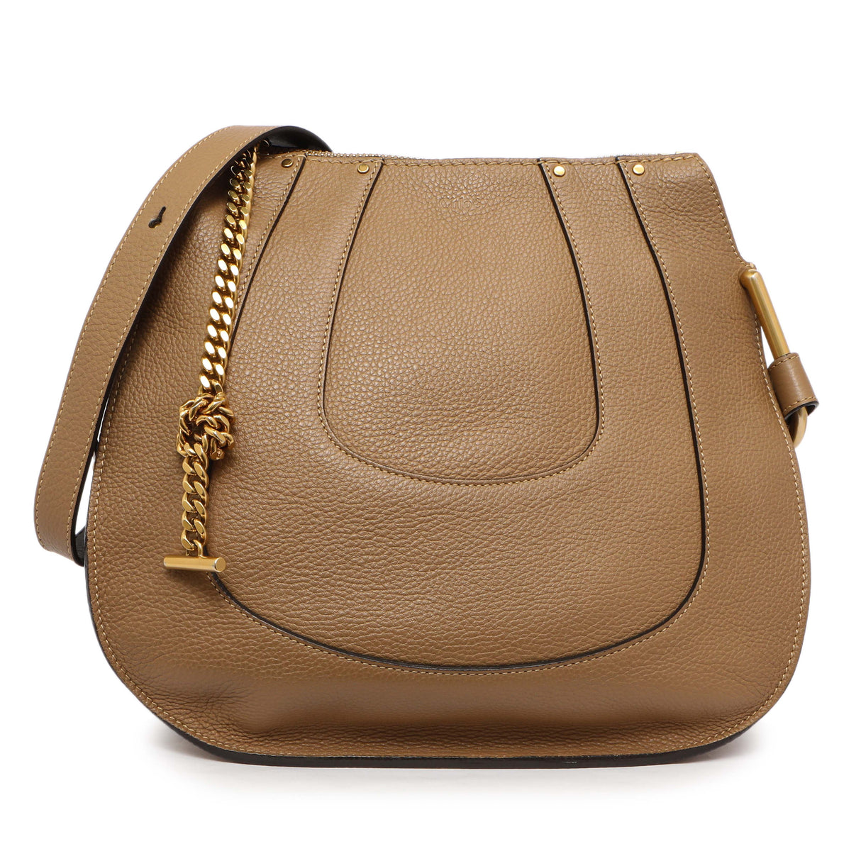 Chloe Nut Grained Calfskin Small Hayley Hobo Handbags Chloe