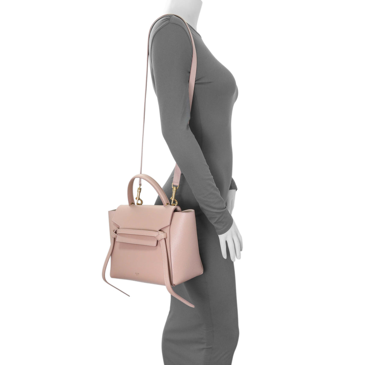 Celine Pink Grained Calfskin Micro Belt Bag Handbags Celine
