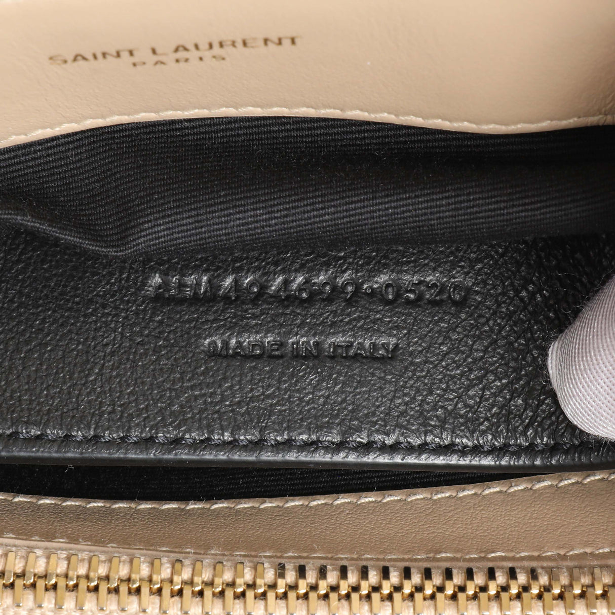 Saint Laurent Dark Beige Calfskin Loulou Chain Small Satchel Handbags Saint Laurent