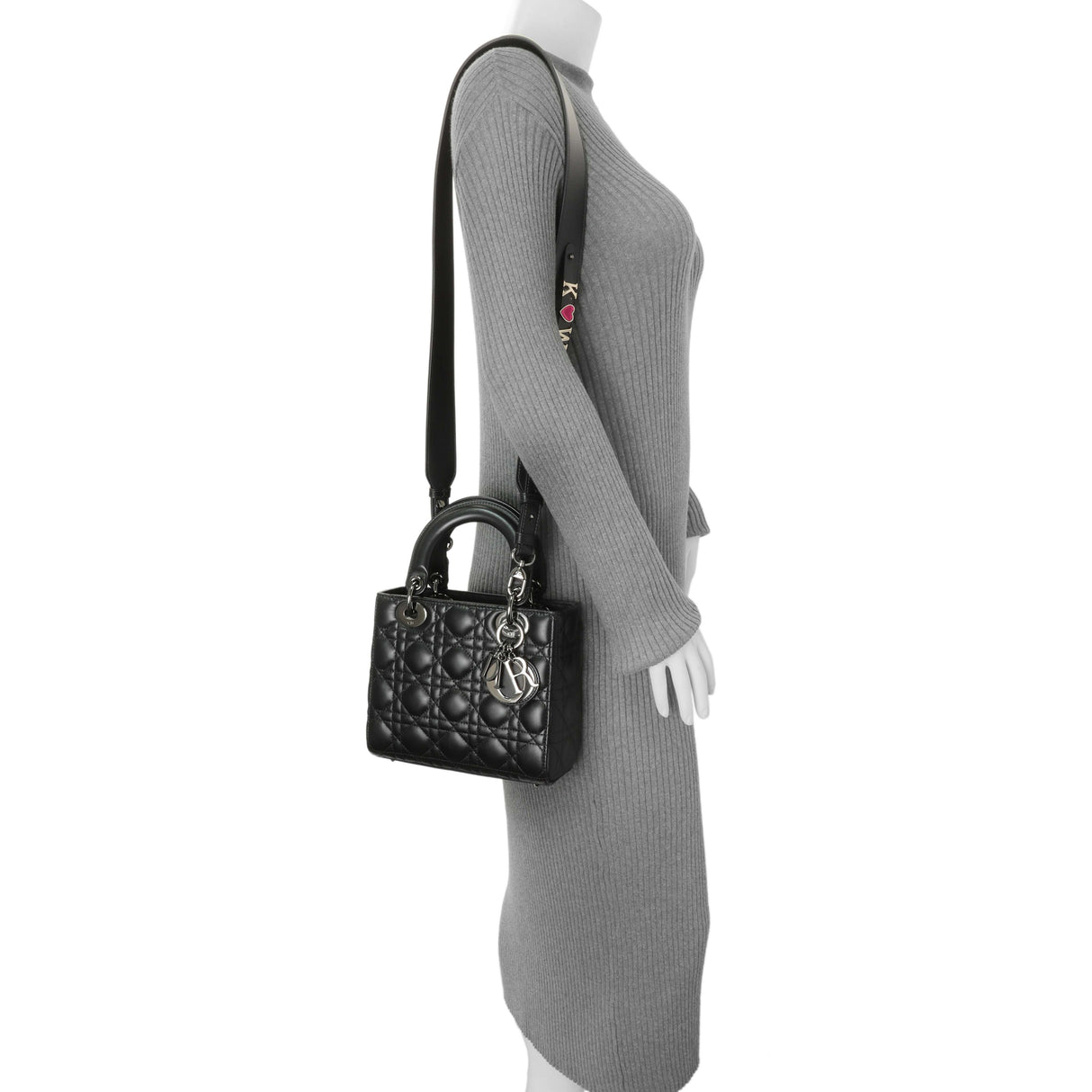 Christian Dior Black Lambskin Cannage Small My ABCDior Lady Dior Handbags Christian Dior