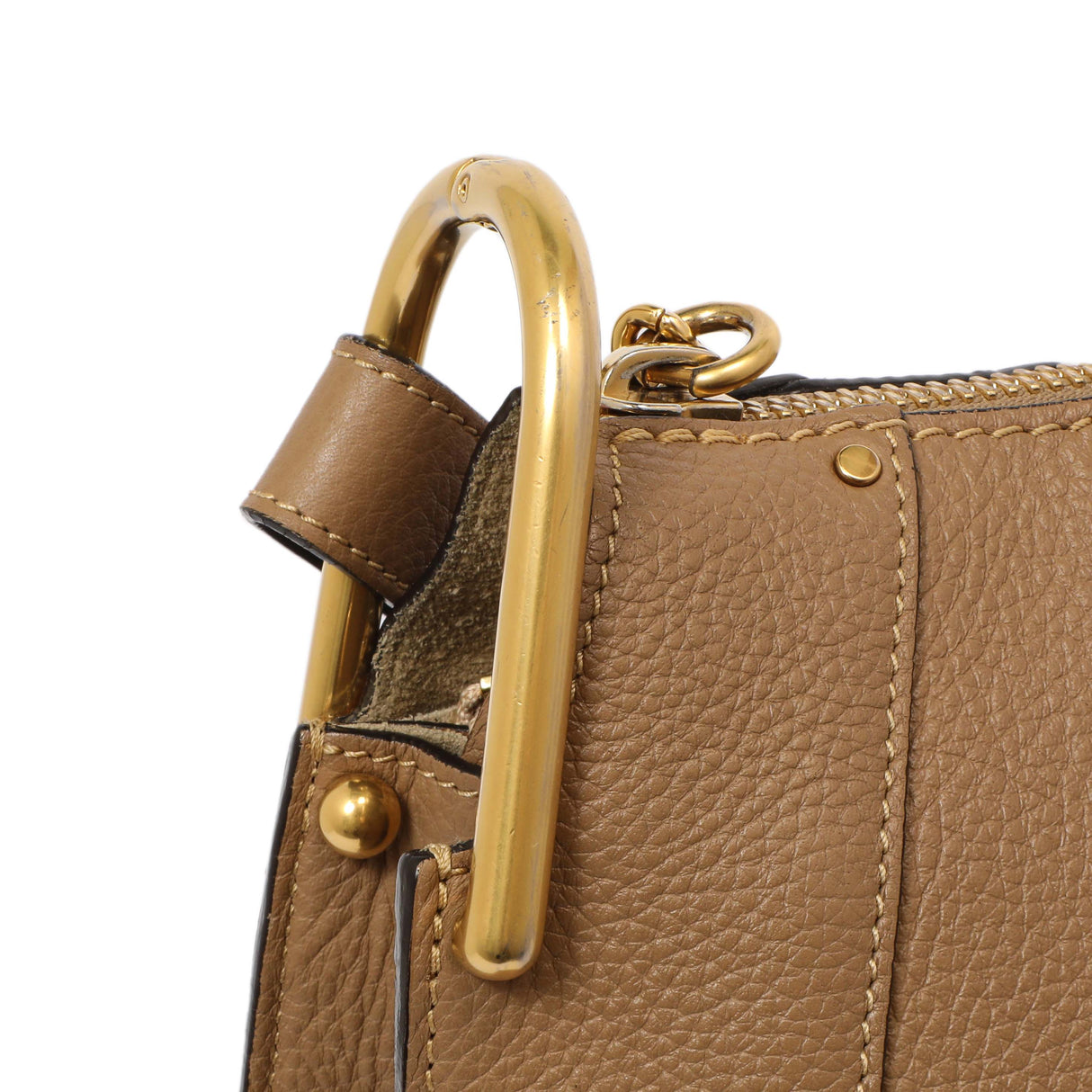 Chloe Nut Grained Calfskin Small Hayley Hobo Handbags Chloe