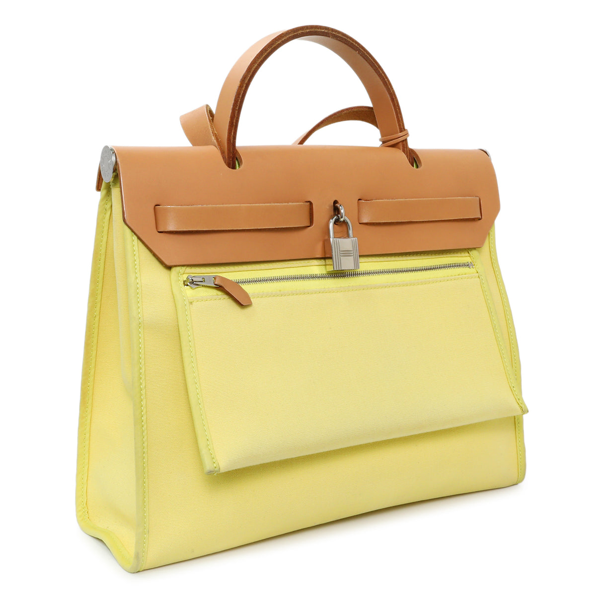 Hermes Vache Hunter Yellow Toile Herbag Zip 31 PM Handbags Hermes