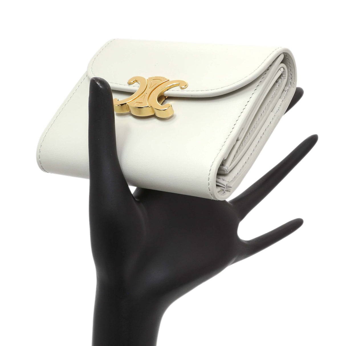 Celine Grey Shiny Calfskin Small Triomphe Wallet Accessories Celine