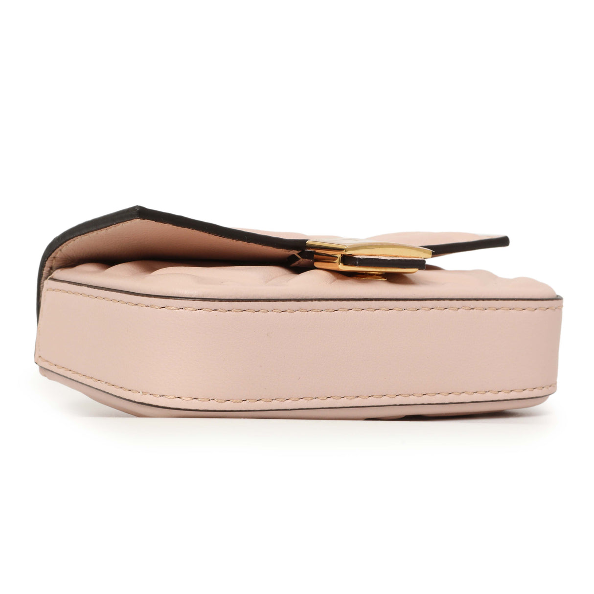 Fendi Pink Nappa Matisse FF Embossed Nano Baguette Charm Handbags Fendi