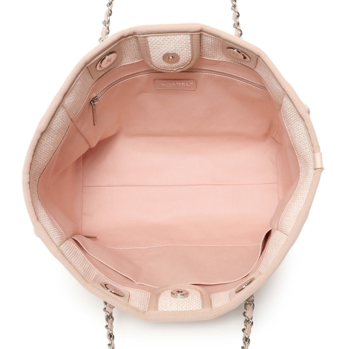 Chanel Light Pink Woven Straw Raffia Small Deauville Tote Handbags Chanel