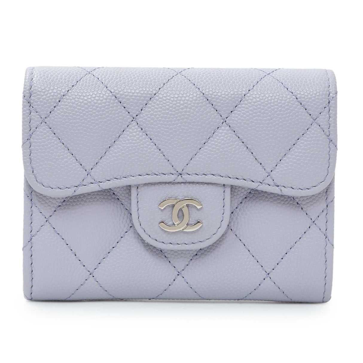Chanel Purple Caviar Quilted Flap Card Holder Wallet Accessories Chanel