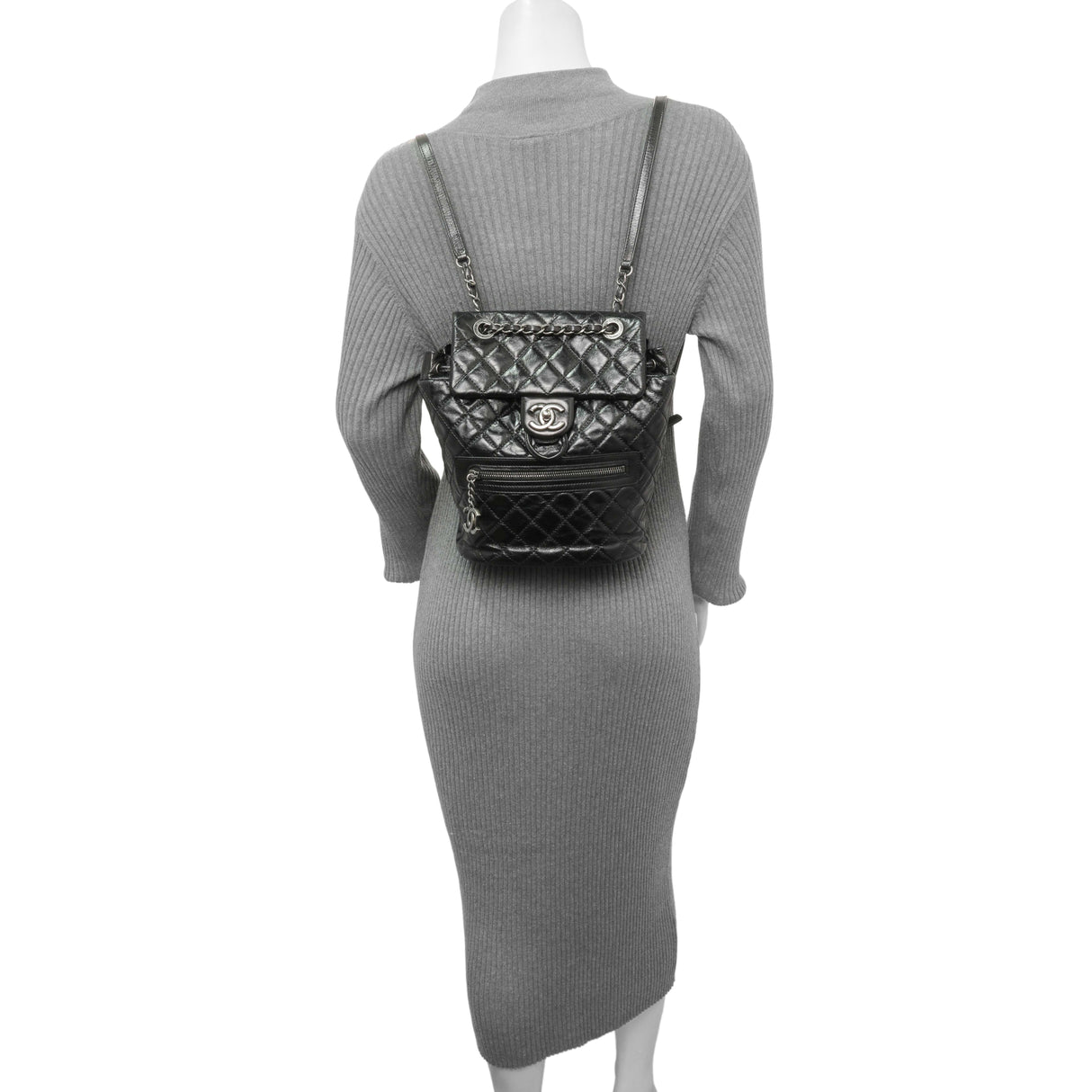 Chanel Black Glazed Calfskin Salzburg Mountain Backpack Handbags Chanel