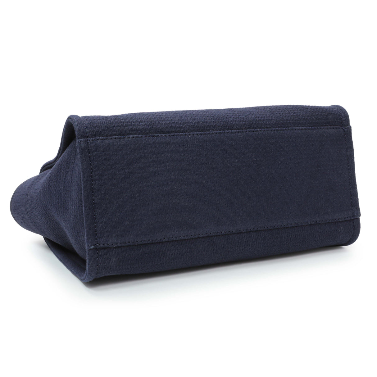 Chanel Navy Mixed Fibers Small Deauville Tote Handbags Chanel
