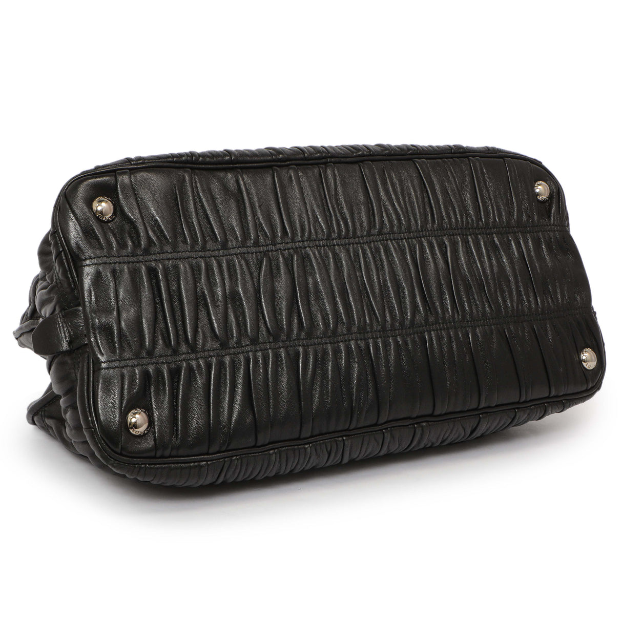 Prada Black Nappa Gaufre Double Handle Tote Handbags Prada