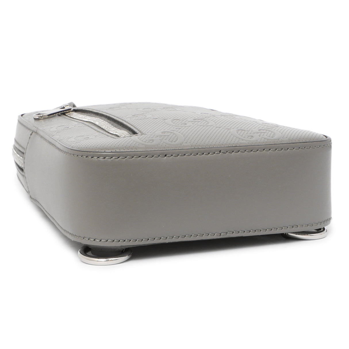 Gucci Grey Calfskin GG Tennis Embossed Sling Backpack Handbags Gucci