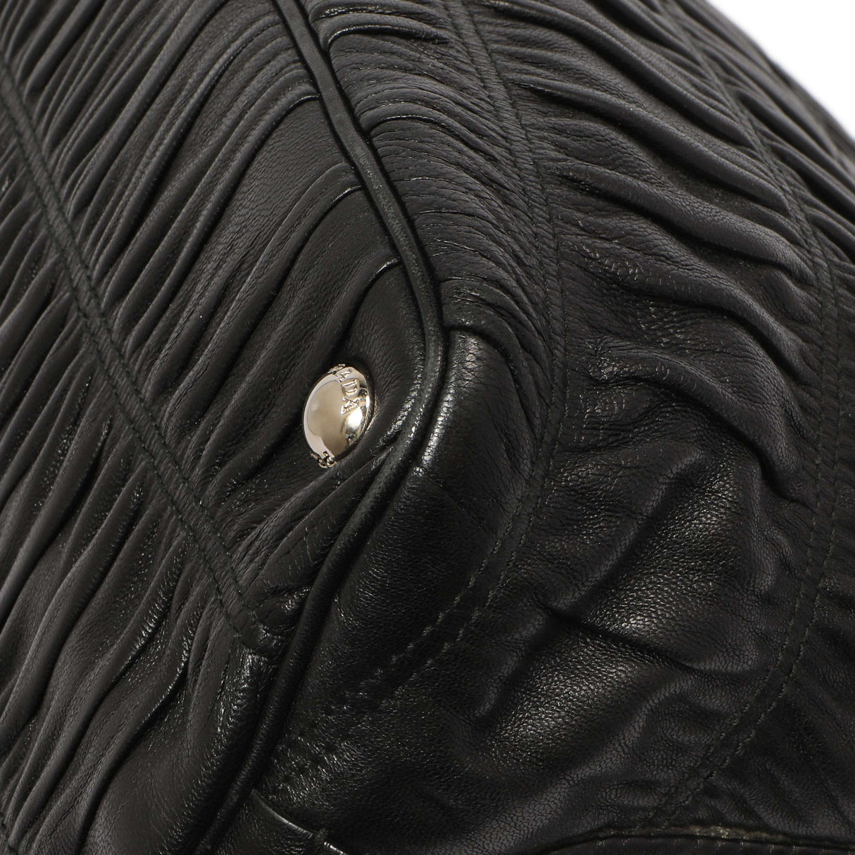 Prada Black Nappa Gaufre Double Handle Tote Handbags Prada