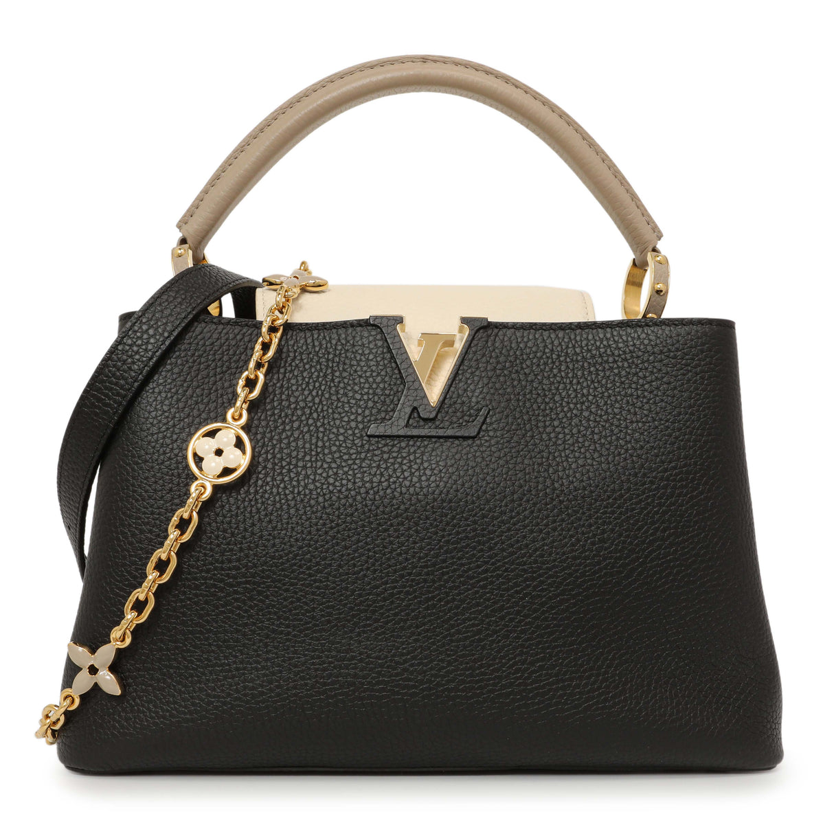 Louis Vuitton Black Taurillon Flower Chain Capucines MM Handbags Louis Vuitton