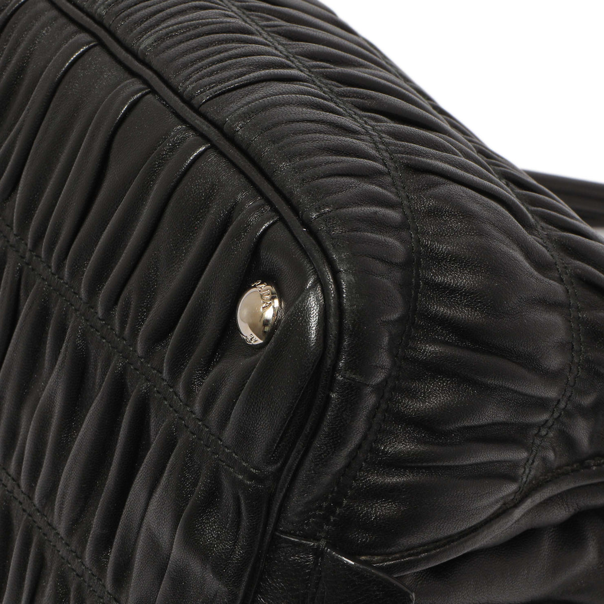 Prada Black Nappa Gaufre Double Handle Tote Handbags Prada