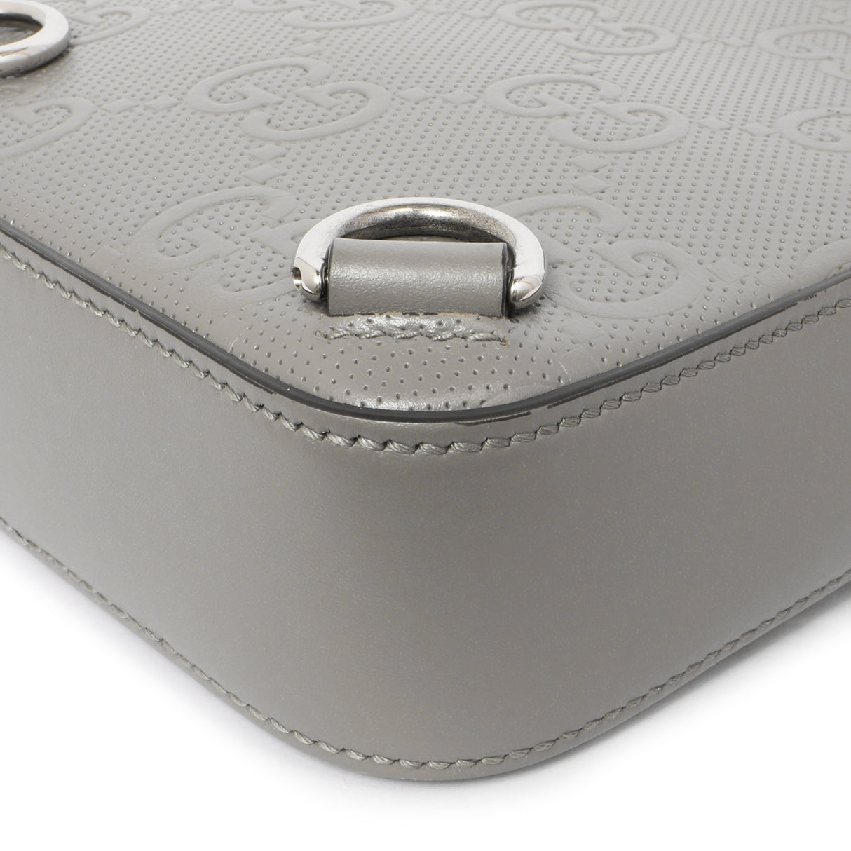 Gucci Grey Calfskin GG Tennis Embossed Sling Backpack Handbags Gucci