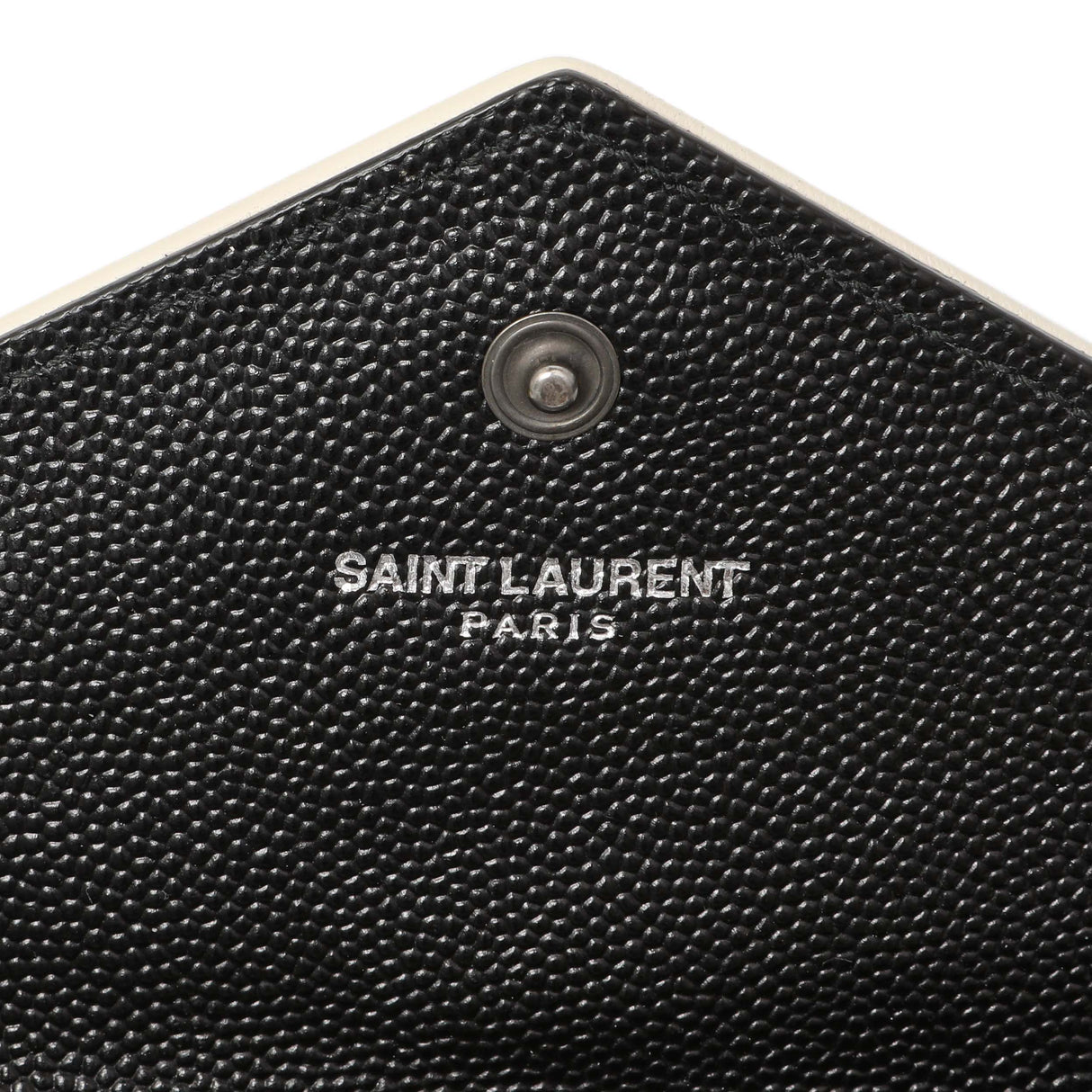 Saint Laurent Black Grain De Poudre Matelasse Chevron Monogram Envelope Wallet Accessories Saint Laurent