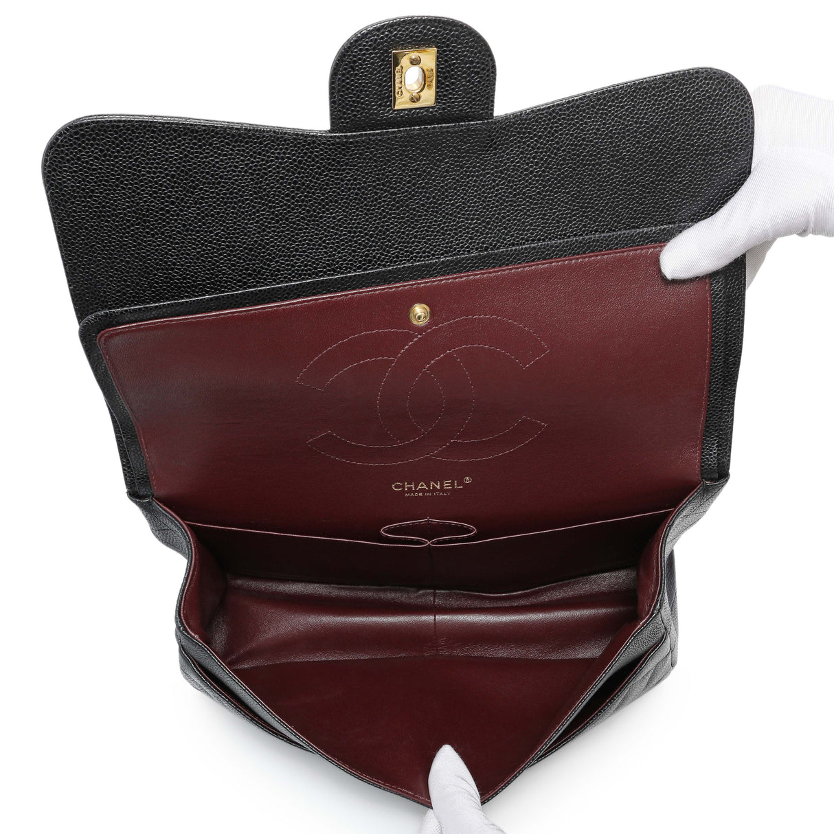 Chanel Black Caviar Jumbo Classic Double Flap Handbags Chanel