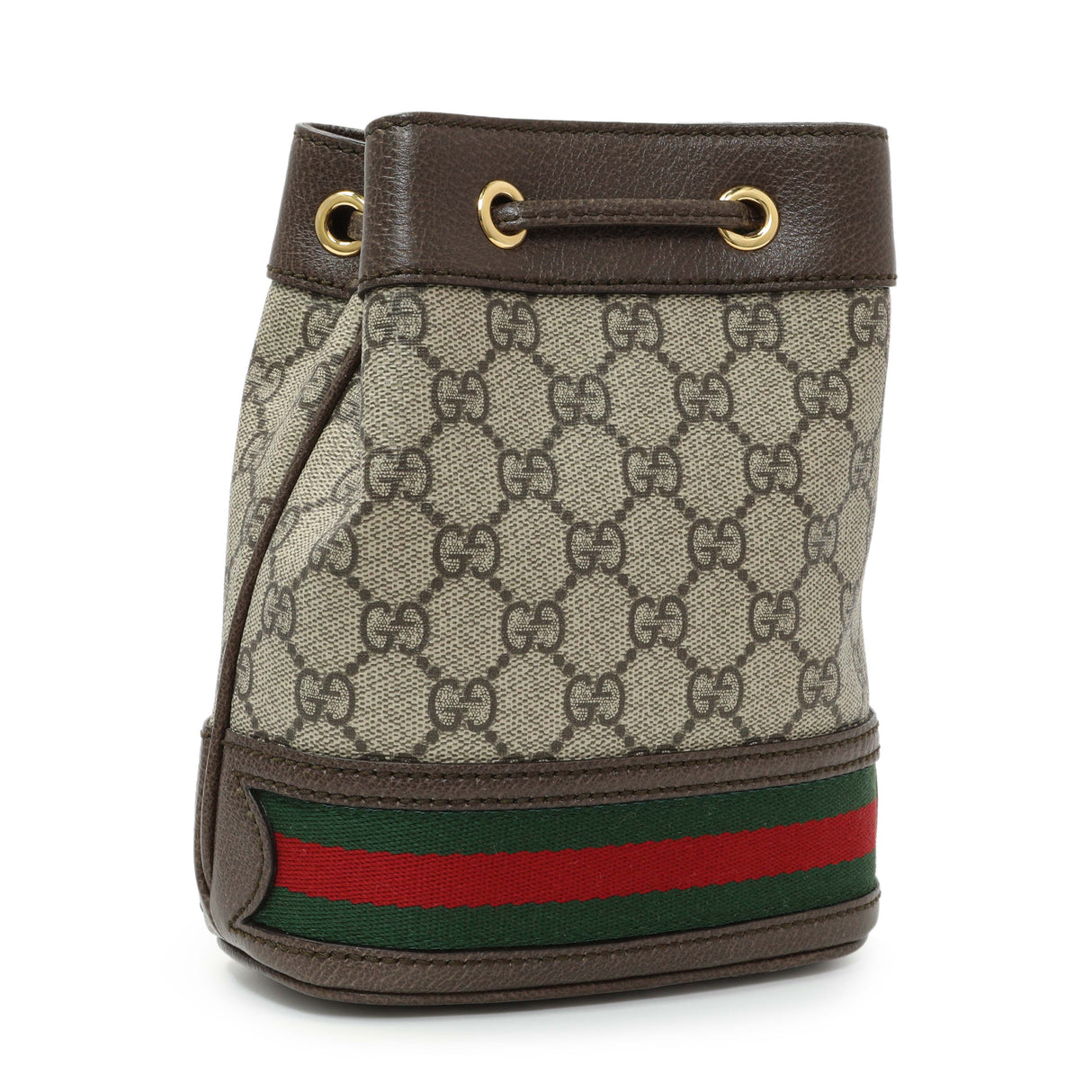 Gucci GG Supreme Monogram Web Mini Ophidia Bucket Bag Handbags Gucci