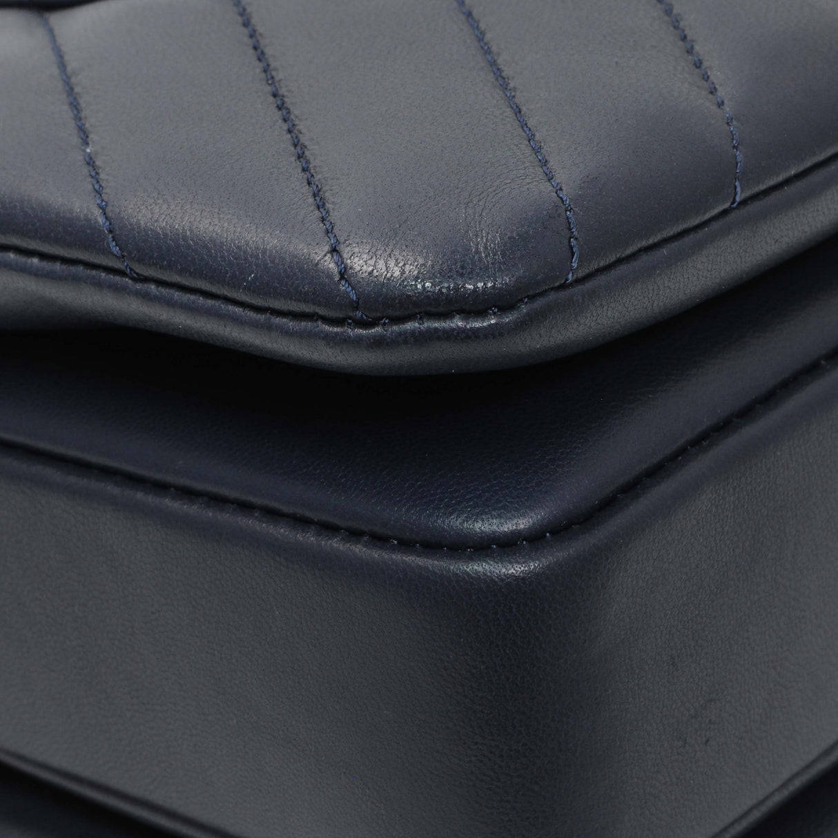 Chanel Blue Chevron Quilted Lambskin Medium Trendy CC Dual Handle Flap Bag Handbags Chanel