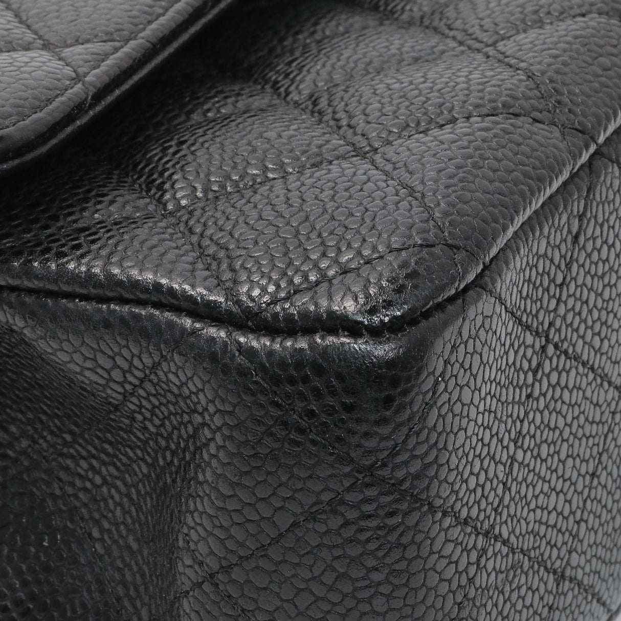 Chanel Black Quilted Caviar Medium Classic Double Flap Handbags Chanel