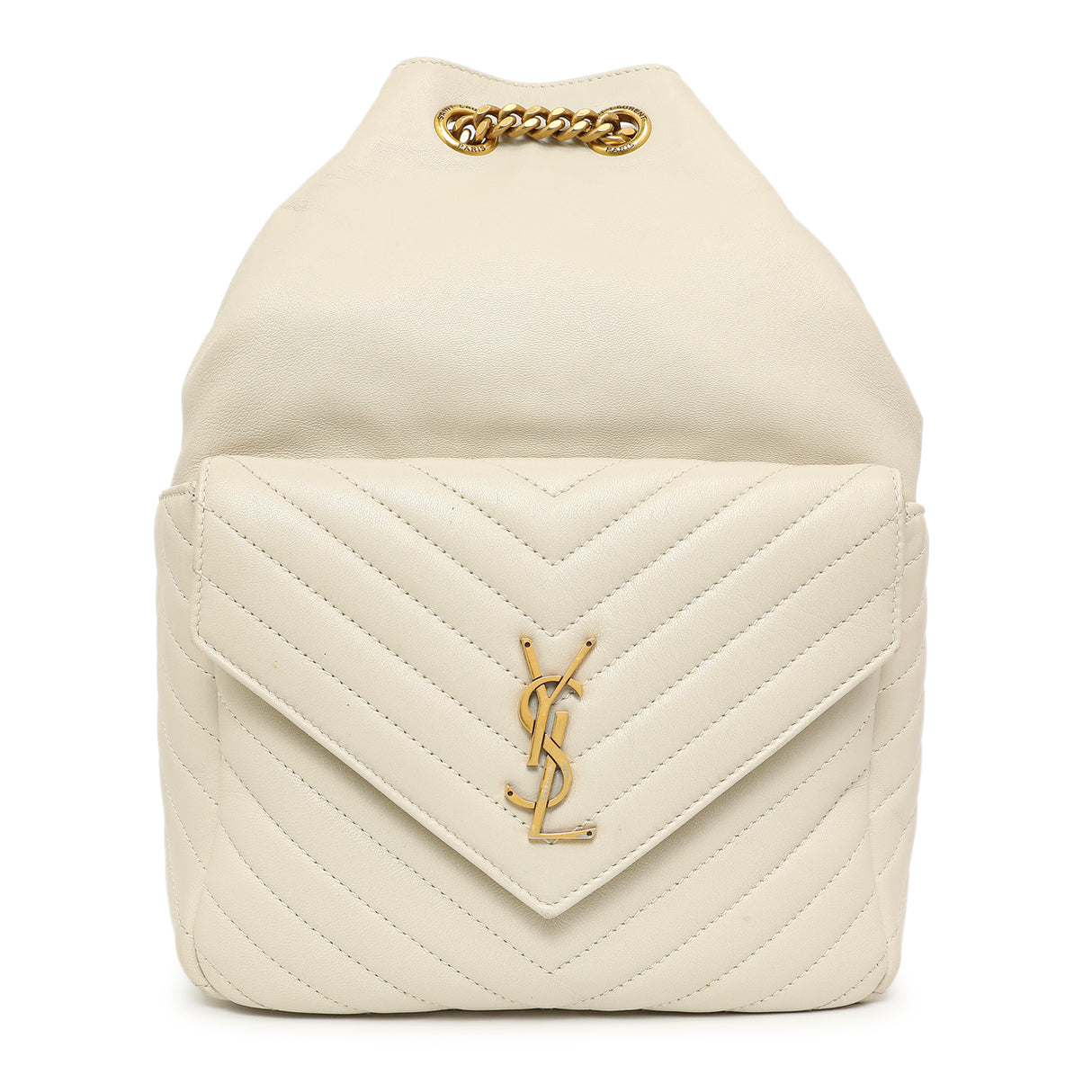 Saint Laurent Cream Lambskin Matelasse Monogram Joe Backpack Handbags Saint Laurent