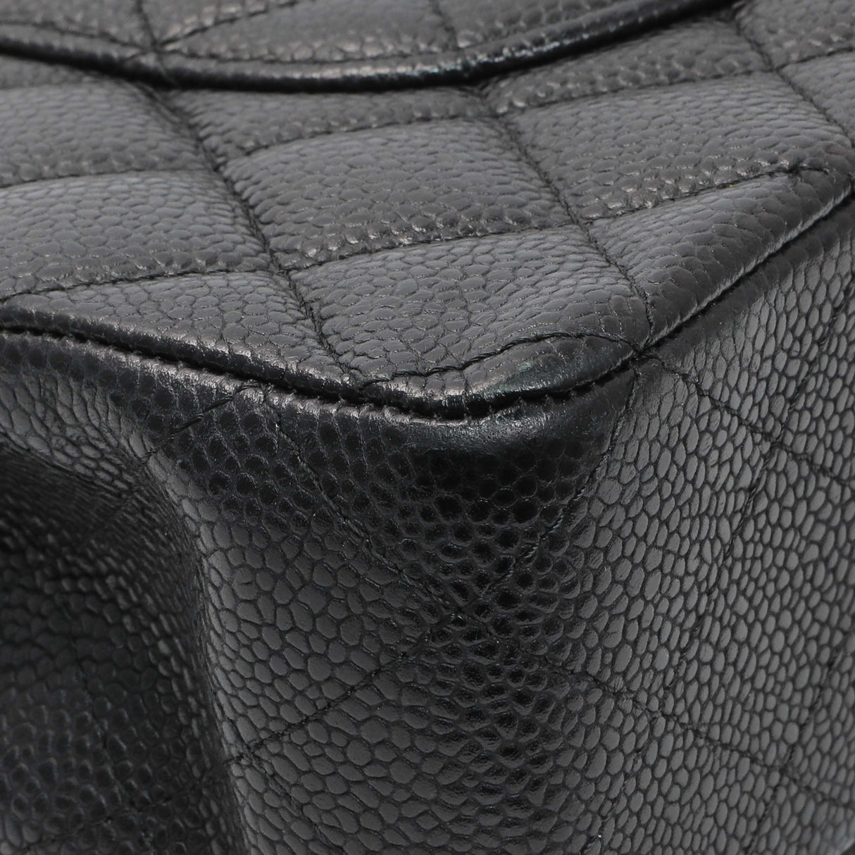Chanel Black Quilted Caviar Medium Classic Double Flap Handbags Chanel