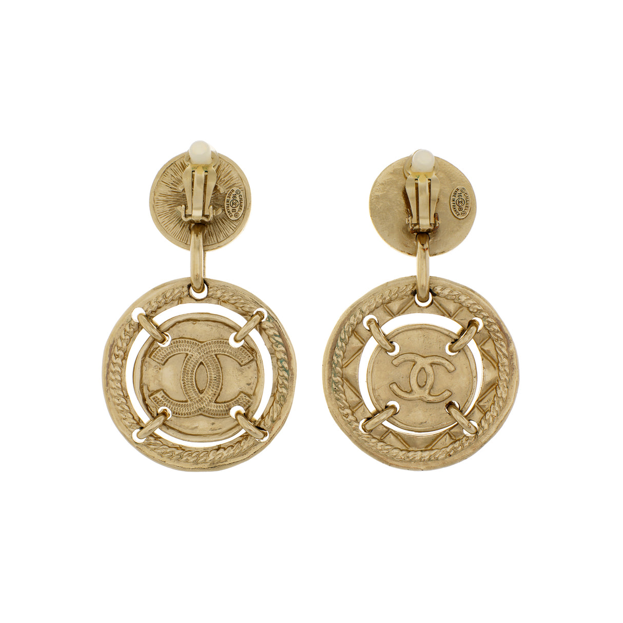 Chanel Round CC Coin Clip On Earrings Designer Jewellery Chanel