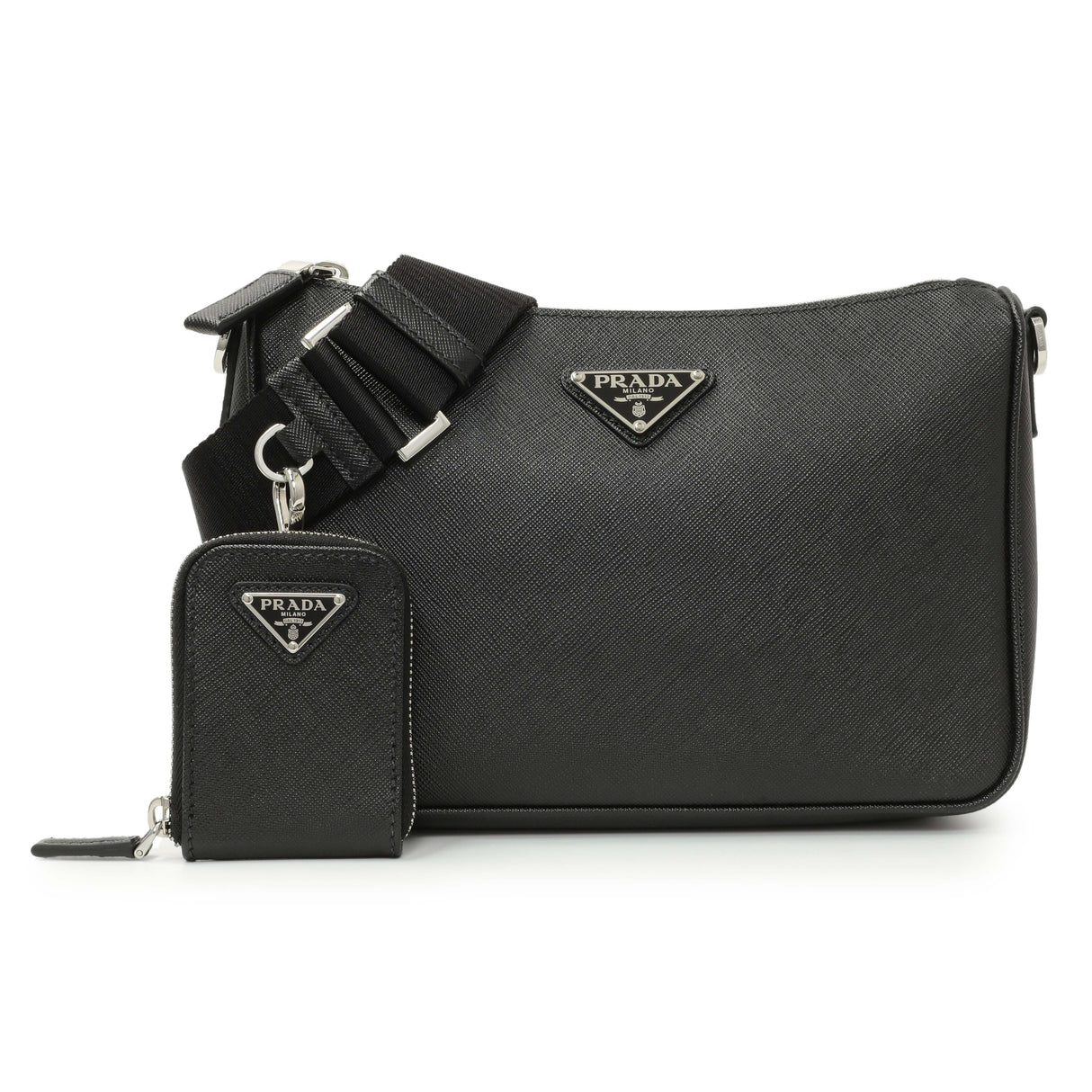 Prada Black Saffiano Travel Crossbody Bag Handbags Prada