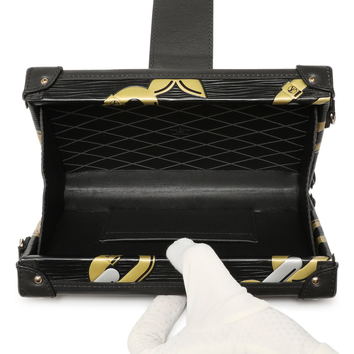 Louis Vuitton Black Epi Chain Flower Petite Malle Handbags Louis Vuitton