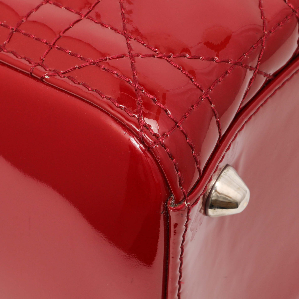 Christian Dior Red Patent Cannage Large Lady Dior Handbags Christian Dior