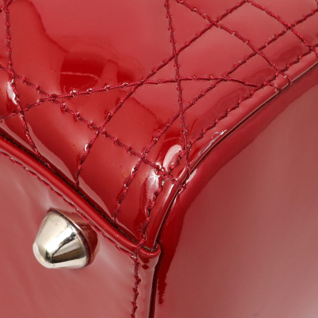 Christian Dior Red Patent Cannage Large Lady Dior Handbags Christian Dior