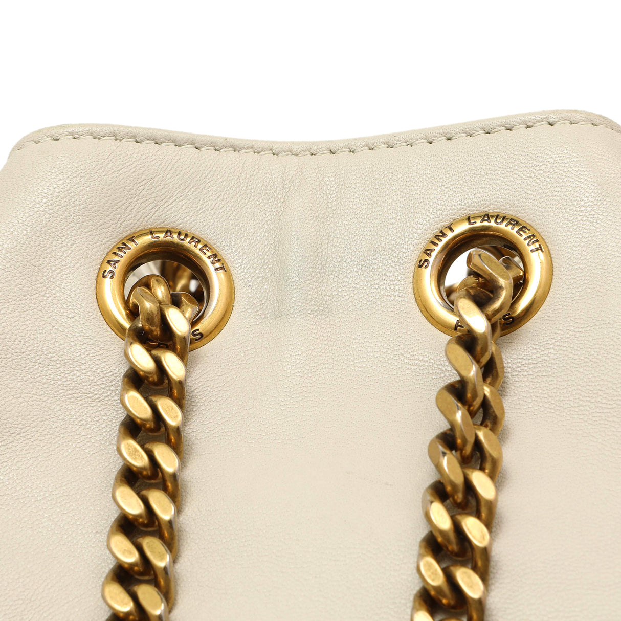 Saint Laurent Cream Lambskin Matelasse Monogram Joe Backpack Handbags Saint Laurent