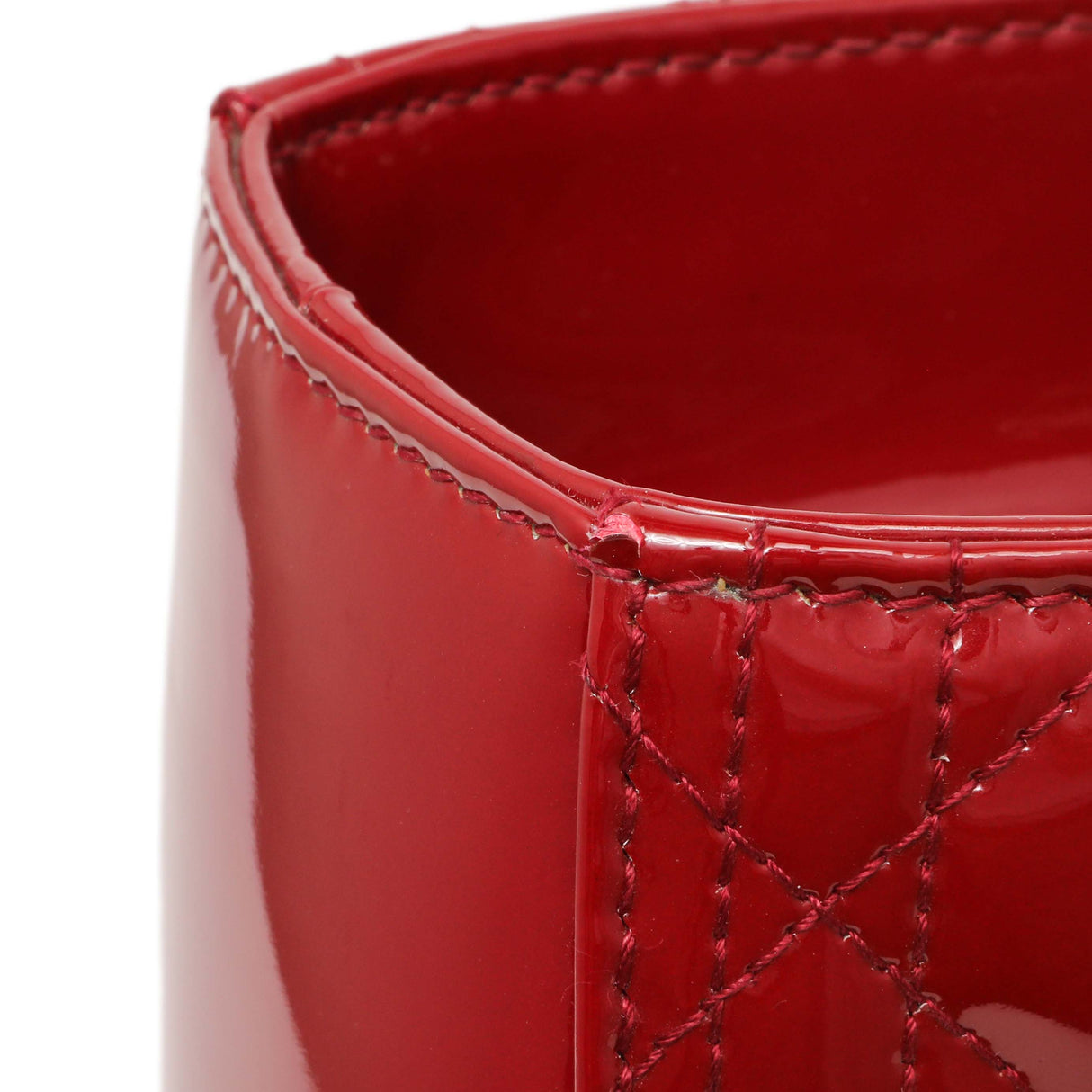 Christian Dior Red Patent Cannage Large Lady Dior Handbags Christian Dior