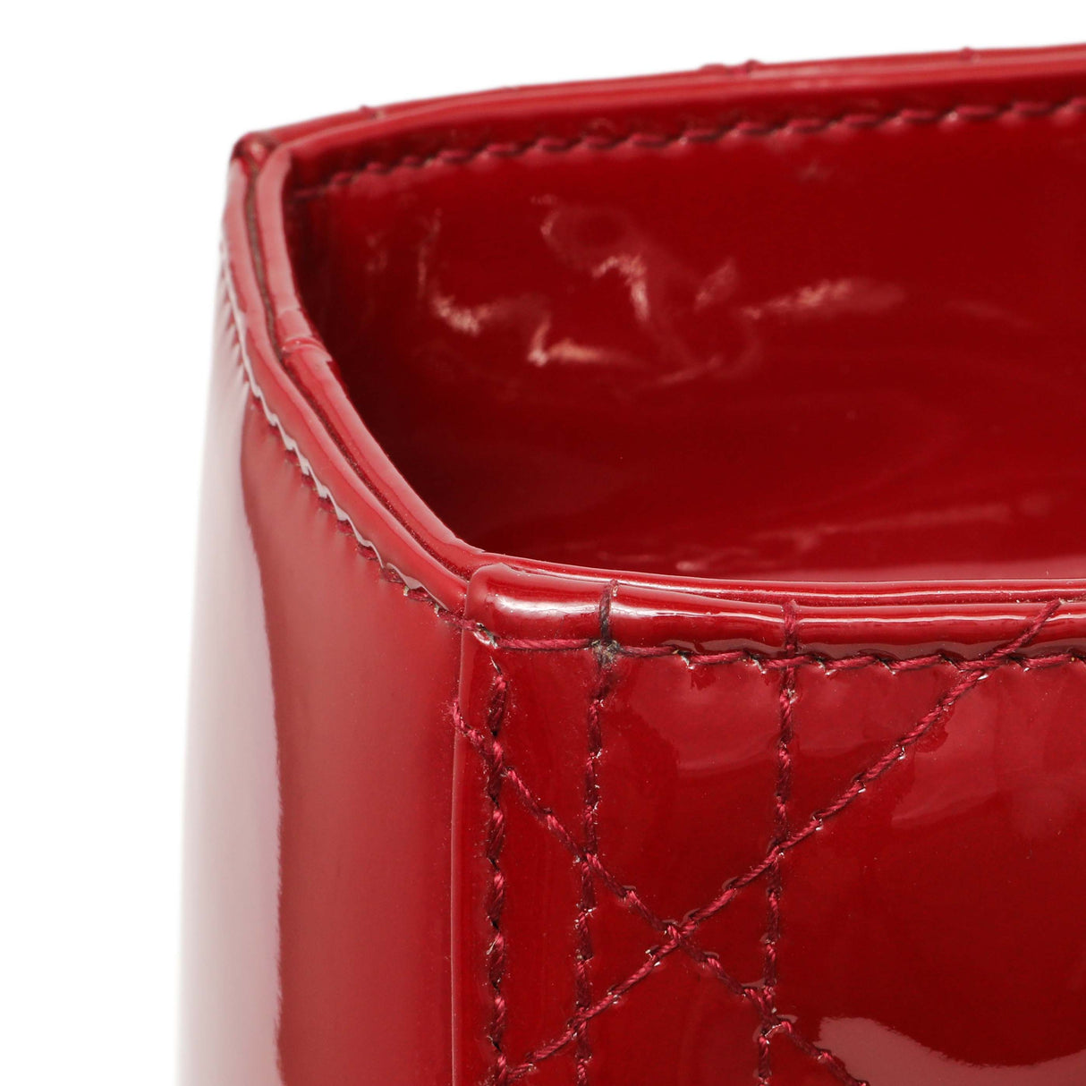 Christian Dior Red Patent Cannage Large Lady Dior Handbags Christian Dior