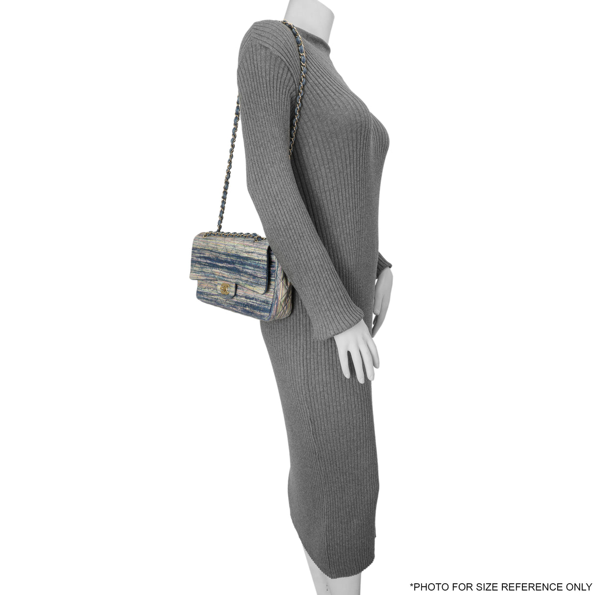 Chanel Quilted Denim Medium Classic Double Flap Handbags Chanel