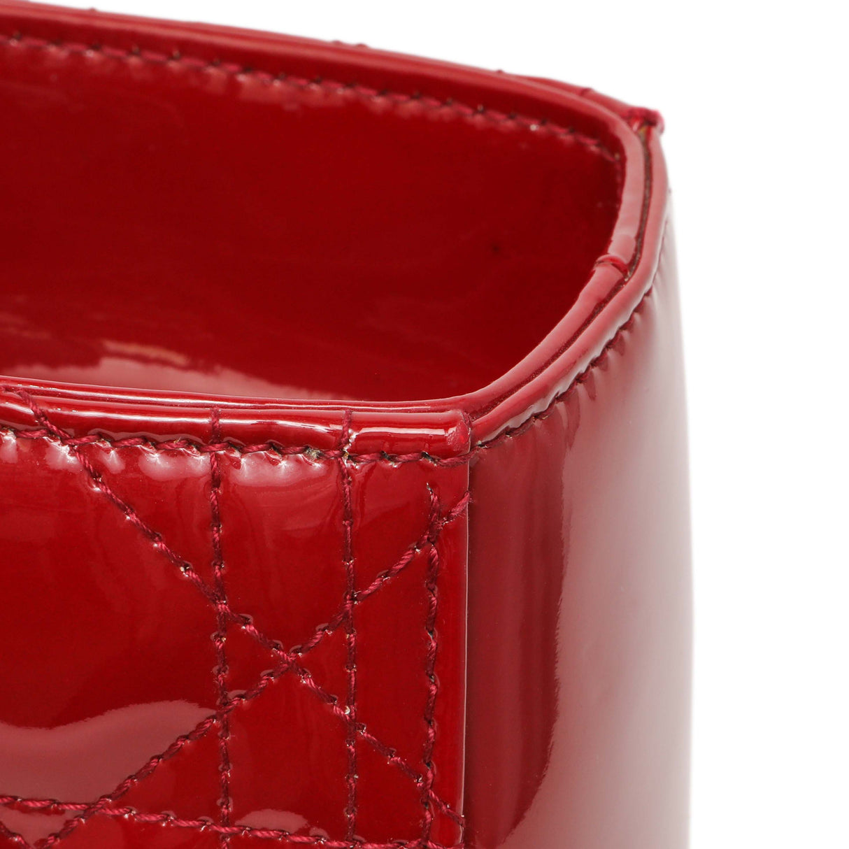 Christian Dior Red Patent Cannage Large Lady Dior Handbags Christian Dior